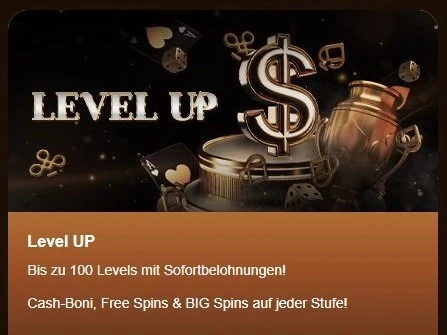 Gemobet Level Up mit 100 Stufen